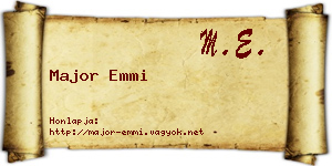 Major Emmi névjegykártya